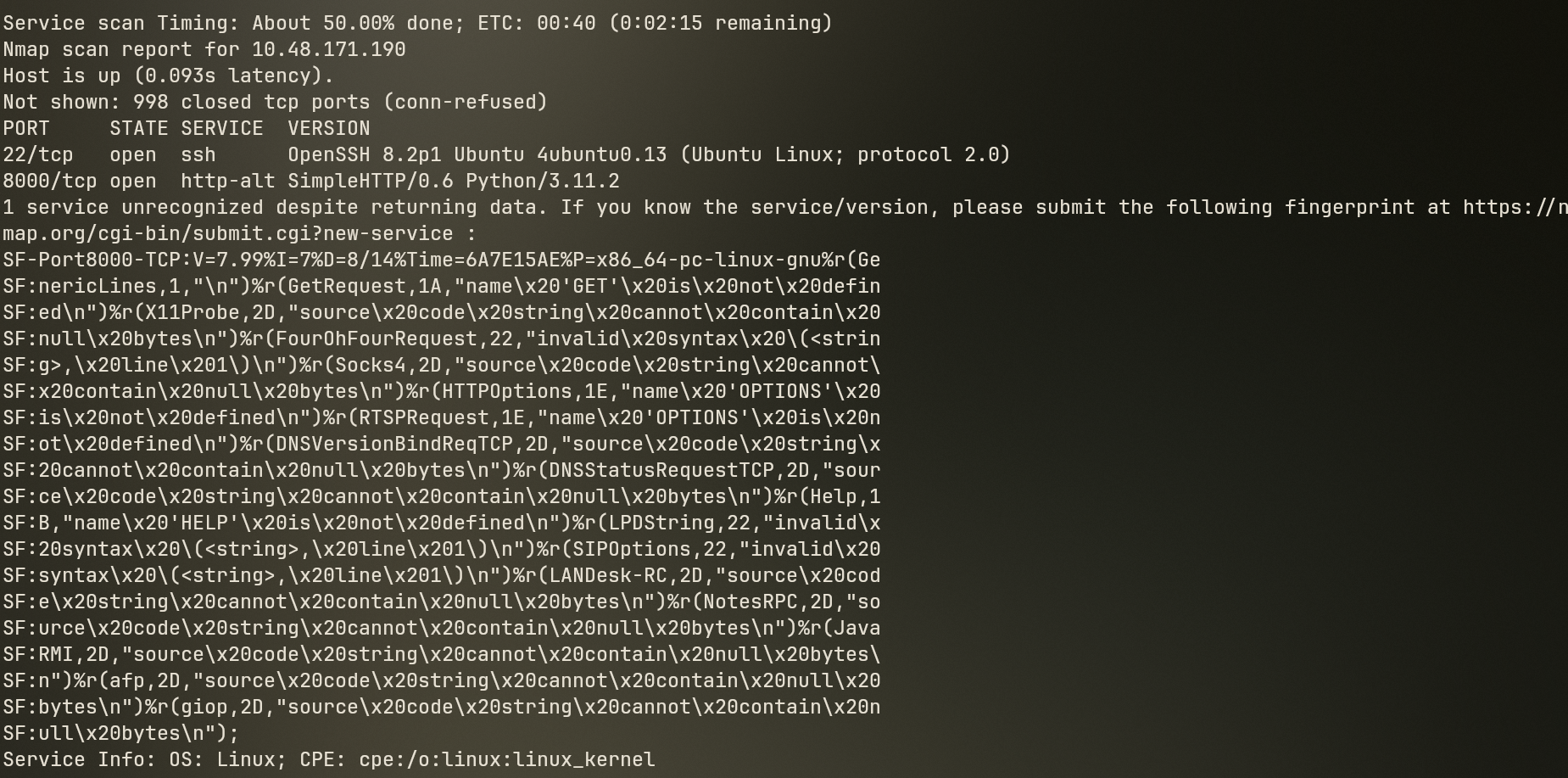 Nmap Scan Result