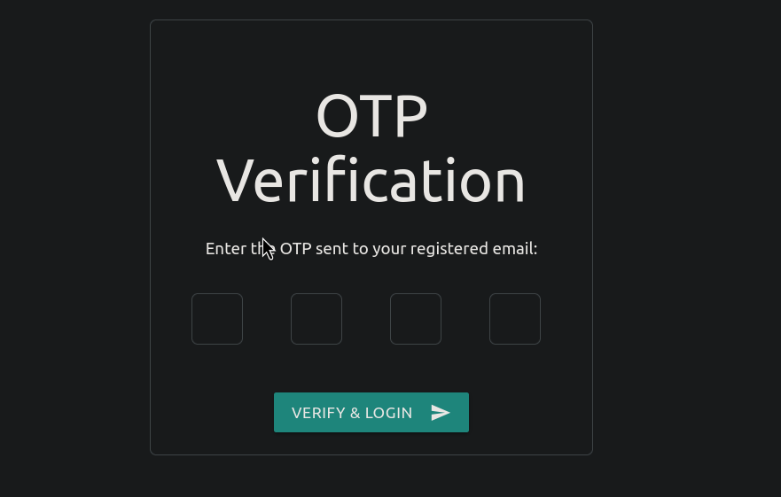 OTP Verification screen